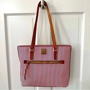 Dooney & Bourke DB Stripe Shopper in Fuchsia Stripe